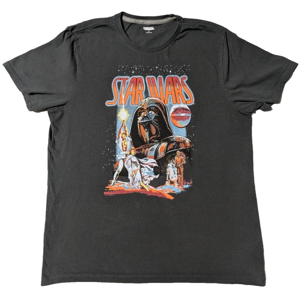 STAR WARS A NEW HOPE Movie Poster x OLD NAVY Men Medium Retro T-Shirt